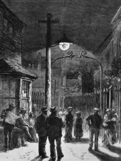 lampadaire electrique à Chesterfield en 1881