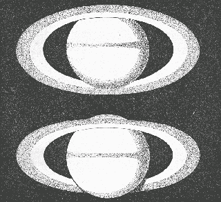 dessin de Saturne par Cassini reproduit par Amédée Guillemin